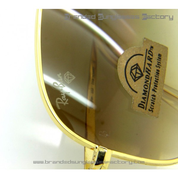 ray ban gold frame brown lens aviator